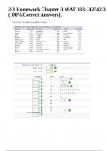 2-3 Homework Chapter 3 MAT 133-J42542-3 (100%Correct Answers).
