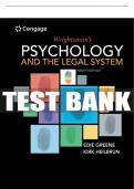 Test Bank For Wrightsman's Psychology and the Legal System - 9th - 2019 All Chapters - 9781337570879