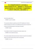 NY INDEPENDENT GENERAL  ADJUSTER EXAM - SERIES 17-70 EXAM |  QUESTIONS & ANSWERS (VERIFIED) |  LATEST UPDATE | GRADED A+