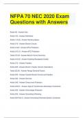 NFPA 70 NEC 2020 Exam Questions with Answers