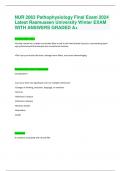 NUR 2063 Pathophysiology Final Exam 2024 Latest Rasmussen University Winter EXAM WITH ANSWERS GRADED A+