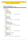 TestBankforTheLanguageofMedicine12thEditionby ChabnerAllChapterslatest2024 Chapter01:BasicWordStructure Chabner:TheLanguageofMedicine,11thEdition MULTIPLECHOICE 1.Gastrectomy: a.Gastricresection b.Intestinalincision c.Tumorofthestomach d.Incisionofthestom