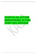 HOSPITAL BIL [OPTIME  $ANESTHESIA] ACTUAL  EXAM 100% 20232024