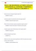 WGU C201 BUSINESS ACUMEN ACTUAL EXAMS PACK | LATEST UPDATE & ANSWERS (VERIFIED)| ALREADY GRADED