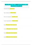 Medications for LMSW Questions and Answers Graded A