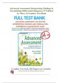 Advanced Assessment Interpreting Findings & Formulating Differential Diagnoses 4th Edition by Mary Jo Goolsby Test Bank | (Scored A+) Questions & Explained Answers | Updated 2024