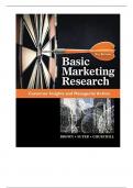 Test Bank For Basic Marketing Research, 9th Edition By Tom Brown, Tracy Suter, Gilbert Churchill