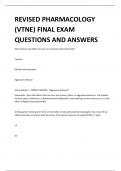 REVISED PHARMACOLOGY  (VTNE) FINAL EXAM  QUESTIONS AND ANSWERS