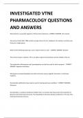 INVESTIGATED VTNE  PHARMACOLOGY QUESTIONS  AND ANSWERS 