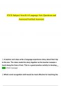 FTCE Subject Area K-6 Language Arts Questions and Answers (2024 / 2025) (Verified Answers)