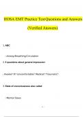 HOSA EMT Practice Test  Questions and Answers (2024 / 2025) (Verified Answers)