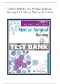 Timby's Introductory Medical-Surgical Nursing 13th Edition Moreno Test Bank