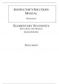 Solutions Manual For Elementary Statistics Picturing the World 8th Edition By Ron Larson, Elizabeth Farber (All Chapters, 100% Original Verified, A+ Grade)