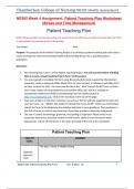 NR305 Week 4 Assignment, Patient Teaching Plan Worksheet (Stress and Time Management)