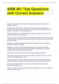 ARM 401 Test Questions with Correct Answers 