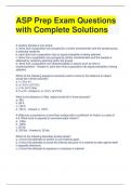 ASP Prep Exam Questions with Complete Solutions 