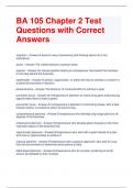 BA 105 Chapter 2 Test Questions with Correct Answers