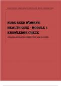 WALDEN UNIVERSITY WOMEN’S HEALTH NURS 6552 QUIZ - MODULE 1 KNOWLEDGE CHECK (Exam Elaborations Questions & Answers) Latest Verified Review 2024 Practice Questions and Answers for Exam Preparation, 100% Correct with Explanations, Highly Recommended, Downloa