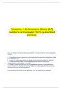  Primerica - Life Insurance Basics (AZ) questions and answers 100% guaranteed success.