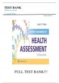 Test Bank For Health Assessment in Nursing 10th Edition by Janet R. Weber; Jane H. Kelley||Chapter 1-34||ISBN 10,1975161246|| ISBN-13, 978-1975161248||A+ guide