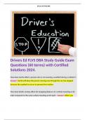 Drivers Ed FLVS DBA Study Guide Exam Questions (60 terms) with Certified Solutions 2024.