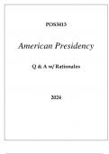 POS3413 AMERICAN PRESIDENCY EXAM Q & A 2024