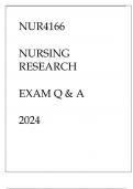 NUR4166 NURSING RESEARCH EXAM Q & A 2024