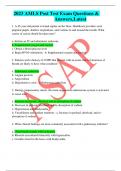 2023 AMLS Post Test Exam Questions & Answers,Latest 1. A 45-year-old patient is found supine on the floor. Healthcare providers note pinpoint pupils, shallow respirations, and vomitus in and around the mouth. What course of action should be taken next? a.