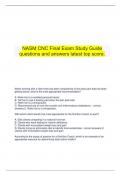  NASM CNC Final Exam Study Guide questions and answers latest top score.