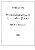 NURSING 7350 PSYCHOPHARMACOLOGY ACROSS THE LIFESPAN EXAM Q & A 2024