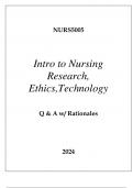 NURS5005 INTRO TO NURSING RESEARCH,THICS,TECHNOLOGY EXAM Q & A