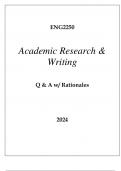 ENG2250 ACADEMIC RESEARCH & WRITING EXAM Q & A WITH RATIONALES 2024