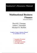 Solutions for Multinational Business Finance, 16th Edition Eiteman (All Chapters included)