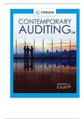 Solution Manual For Contemporary Auditing , 12th Edition By Michael Knapp