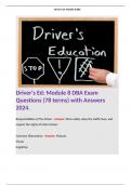 Driver's Ed: Module 8 DBA Exam Questions (78 terms) with Answers 2024. 