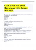 CDR Mock RD Exam Questions with Correct Answers