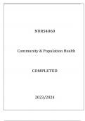 NURS4060 COMMUNITY & POPULATION HEALTH EXAM Q & A WITH RATIONALES 2024.p