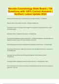 Nevada Cosmetology State Board | 130 Questions with 100% Correct Answers | Verified | Latest Update 2024