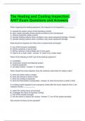 The Heating and Cooling Inspection AHIT Exam Questions and Answers