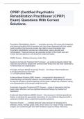 CPRP (Certified Psychiatric Rehabilitation Practitioner (CPRP) Exam) Questions With Correct Solutions.