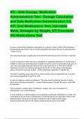 ATI - Safe Dosage, Medication Administration Test - Dosage Calculation and Safe Medication Administration 3.0, ATI: Oral Medications Test, Injectable Meds, Dosages by Weight, ATI Parenteral (IV) Medications Test