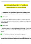 NUR 2392 / NUR2392: Multidimensional Care II / MDC 2 Final Exam Questions and Answers (2024 / 2025) (Verified Answers)