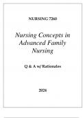 NURSING 7260 NURSING CONCEPTS IN ADVANCED FAMILY NURSING EXAM Q & A 2024.