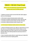 NR601 / NR 601 FINAL EXAM STUDY BUNDLE (Latest 2024 / 2025) : Primary Care of the Maturing & Aged Family Practicum (Verified Answers)