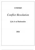 COM3465 CONFLICT RESOLUTION EXAM II Q & A 2024.