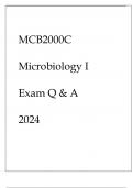 MCB2000C MICROBIOLOGY I EXAM Q & A 2024.