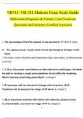 NR511 / NR 511 Midterm Exam Study Guide Differential Diagnosis & Primary Care Practicum Questions and Answers (2024 / 2025) (Verified Answers)