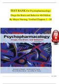 TEST BANK For Psychopharmacology: Drugs, the Brain, and Behavior, 4th Edition By Meyer Nursing, Verified Chapters 1 - 20, Complete Newest Version