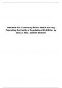 Test Bank For Community/Public Health Nursing: Promoting the Health of Populations 8th Edition by Mary A. Nies, Melanie McEwen