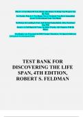 TEST BANK For Discovering the Life Span, 5th Edition Robert S. Feldman, Verified Complete Newest Version